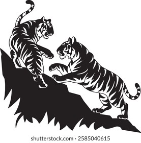 Tiger silhouette vector art design
