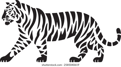 Tiger silhouette vector art design