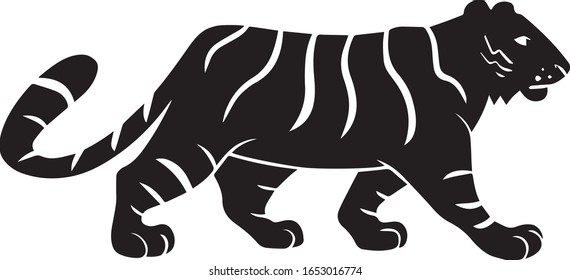ilustración vectorial de silueta tigre