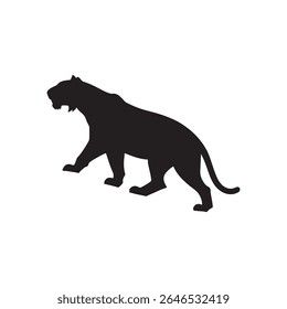 Tiger silhouette vector flat illustration design on white background