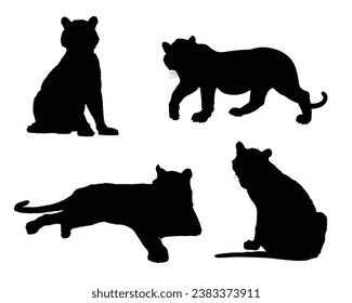 Tiger Silhouette. Tiger Vector Illustration. Tiger Artwork.