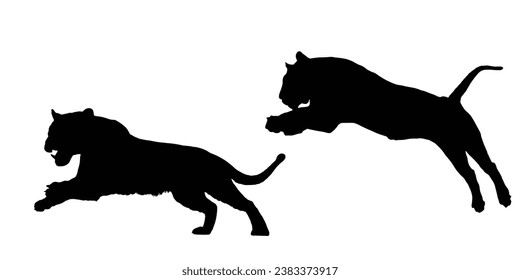 Tiger Silhouette. Tiger Vector Illustration. Tiger Artwork.