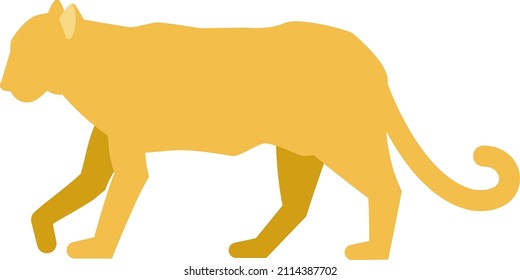 Tiger silhouette vector illustration sideways