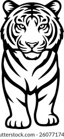 Tiger silhouette vector style with white background