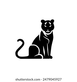 tiger silhouette ,tiger vector white background