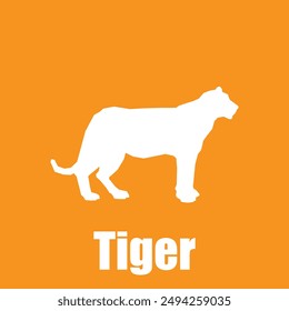 Tiger silhouette vectoriel for educational purpose