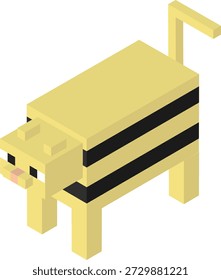 Una ilustración simple de tigre dibujada en una vista isométrica.
Con un diseño de estilo de bloque tridimensional con colores tranquilos, es adecuado para diversos usos, como Diseño web, materiales de presentación e ilustraciones explicativas.