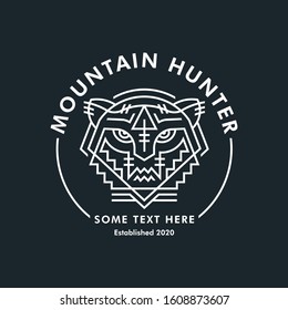 Tiger with simple Line Art vector