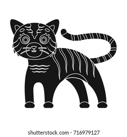 Tiger, single icon in black style.Tiger, vector symbol stock illustration web.