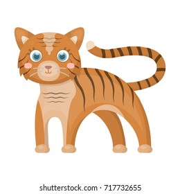 Tiger, single icon in cartoon style. Tiger, vector symbol stock illustration web.
