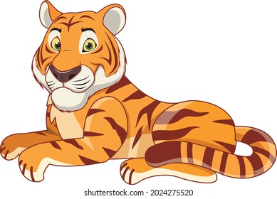 Tiger Sitting Cartoon Vector Art Illustration Stock Vector (Royalty ...