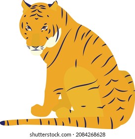 Tiger. Sitting Tiger. Tiger vector set , Tiger vector graphic to design, Tigre sentado, Tigre.