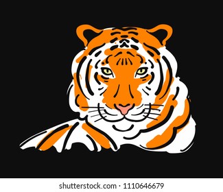 Tiger, sketch for your design. Vector illustration