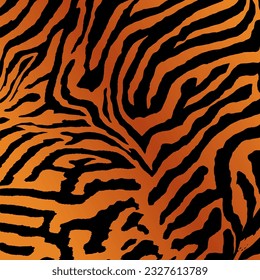 A tiger skin abstract line motif. Background design of the jungle's ruling beast