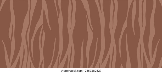 Tiger skin background mocha mousse colors, zebra print, abstract animal stripes bg. Trendy colour 2025 year. Vector illustration