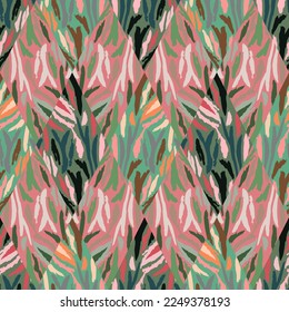 Tiger skin mosaic seamless pattern. Abstract animal fur tile. Modern design for fabric , textile print, wrapping, cover, card. Vector illustration