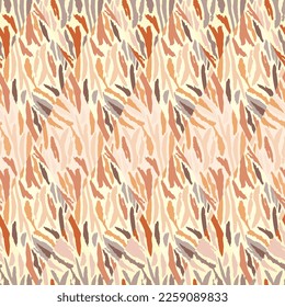 Tiger skin mosaic seamless pattern. Abstract animal fur tile. Modern design for fabric , textile print, wrapping, cover, card. Vector illustration