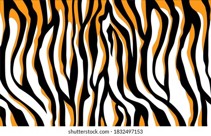 tiger skin pattern strip black yellow orange and white 