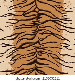 Tiger skin pattern, wild animal leather seamless design