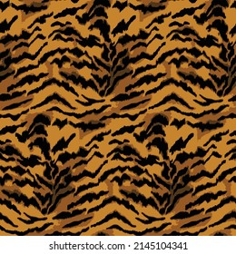 Tiger skin pattern, wild animal leather seamless design