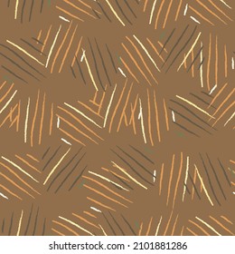 Tiger skin seamless pattern. African print fabric. Repeated texture in doodle style for wrapping paper, wallpaper, tissue. Vector illustration.