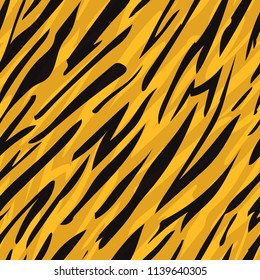 Tiger skin seamless pattern. Animal print. Vector background for fabric,textile, wrapping. 