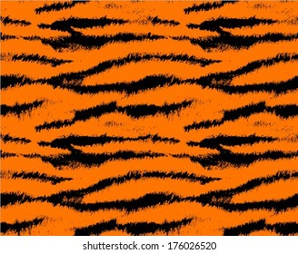 Tiger skin seamless pattern, animal background, vector illustration