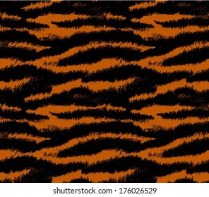 Tiger skin seamless pattern, animal background, vector illustration