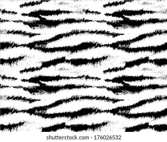 Tiger Skin Seamless Pattern, Animal Background, Vector Illustration