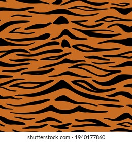 Tiger skin. Seamless pattern with animal print. Can be used for wallpaper, textile. 