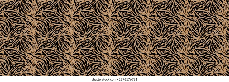 Tiger skin seamless pattern. Animal skin background. Fashionable wild leopard print background. Animal skin pattern for clothing or print