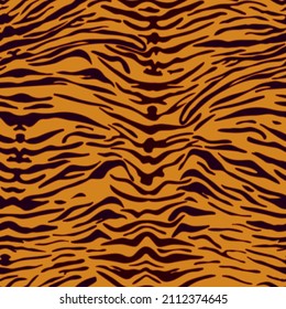 Tiger skin seamless pattern. Vector animal print for background, fabric print, textile, paper print