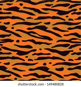 Tiger skin stripes, seamless background, vector illustration