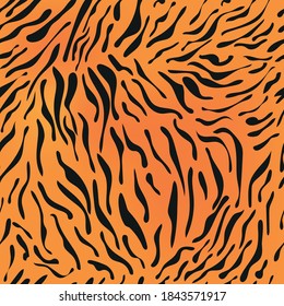 Tiger skin texture background. Seamless tiger fur pattern for textile, cards, paper.