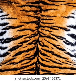 Tiger Skin Texture, Exotic Animal Fur Pattern with Stripes, Wildlife Design Background