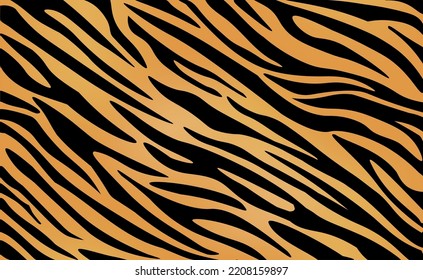 Tiger skin. Vector seamless texture. Striped animal pattern