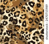 Tiger skin watercolor seamless pattern, Leopard seamless , animal skin.  Design element for sale banners, posters, labels, and gift wrapping paper.