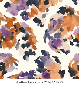 Tiger skin watercolor seamless pattern, Leopard seamless , animal skin.  Design element for sale banners, posters, labels, and gift wrapping paper.