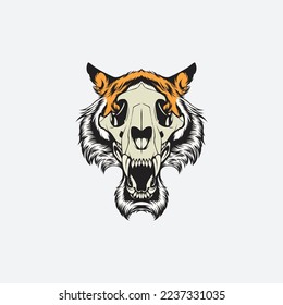 Tiger Skull Animal Head Vector Illustration 