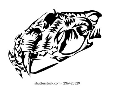 Tiger skull vector.