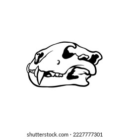 Tiger skull vector Illustration FOR tshirt design, logo, emblem, sticker