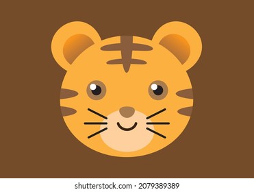 tiger smile face comic illustration 