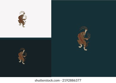 tiger and snake vector illustration design