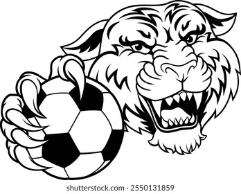 Um tigre futebol bola animal esportes equipe mascote