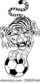 A tiger soccer football ball animal sports team mascot