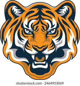 Tiger sport face head logo element