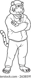 Tiger Sports Teacher Whistle Animal Vector Graphic Art Illustration