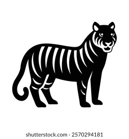 Tiger standing silhouette icon vector design