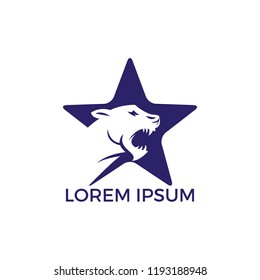 Tiger star shape logo template design vector icon illustration.