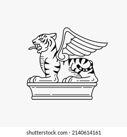 Tiger Statue, Vektorgrafik